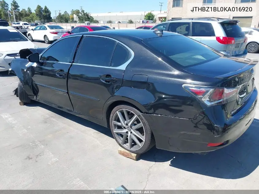 Auction sale of the 2019 Lexus GS , vin: JTHBZ1BL0KA016920, lot number: 42760473