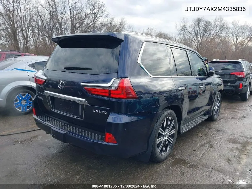 Auction sale of the 2021 Lexus LX , vin: JTJDY7AX2M4335836, lot number: 41001285