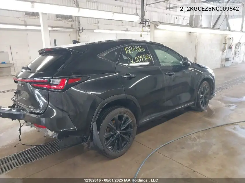 Auction sale of the 2022 Lexus NX , vin: 2T2KGCEZ5NC009542, lot number: 12362616