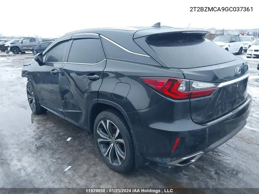 Auction sale of the 2016 Lexus RX , vin: 2T2BZMCA9GC037361, lot number: 11929050