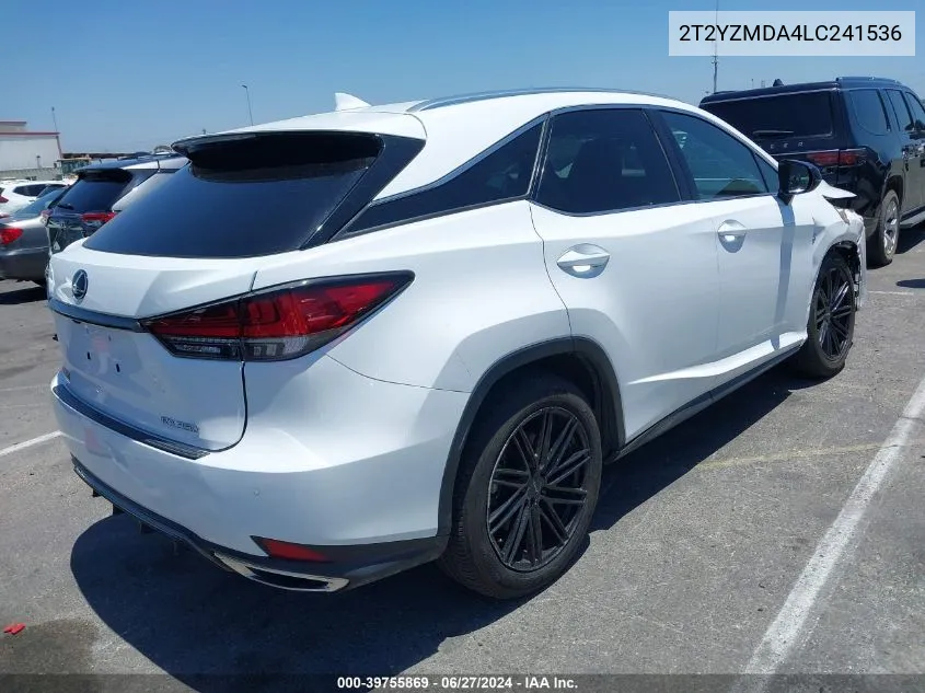 Auction sale of the 2020 Lexus RX , vin: 2T2YZMDA4LC241536, lot number: 39755869