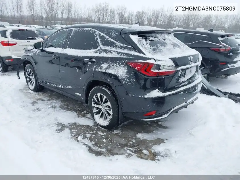 Auction sale of the 2022 Lexus RX , vin: 2T2HGMDA3NC075809, lot number: 12497915