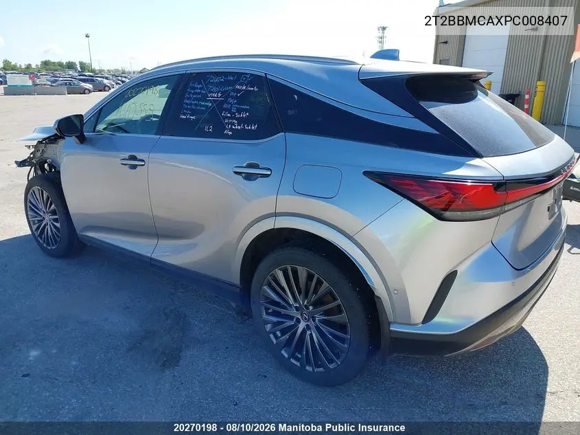 Auction sale of the 2023 Lexus RX , vin: 2T2BBMCAXPC008407, lot number: 20270198