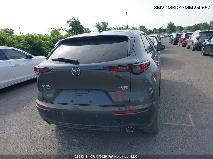 Auction sale of the 2021 Mazda CX 30 , vin: 3MVDMBDY3MM250657, lot number: 12653319
