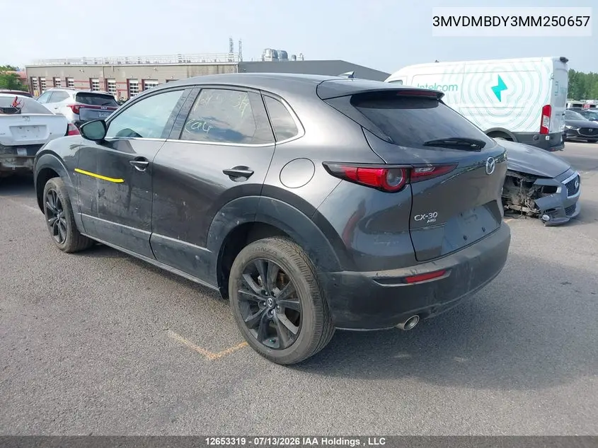 Auction sale of the 2021 Mazda CX 30 , vin: 3MVDMBDY3MM250657, lot number: 12653319