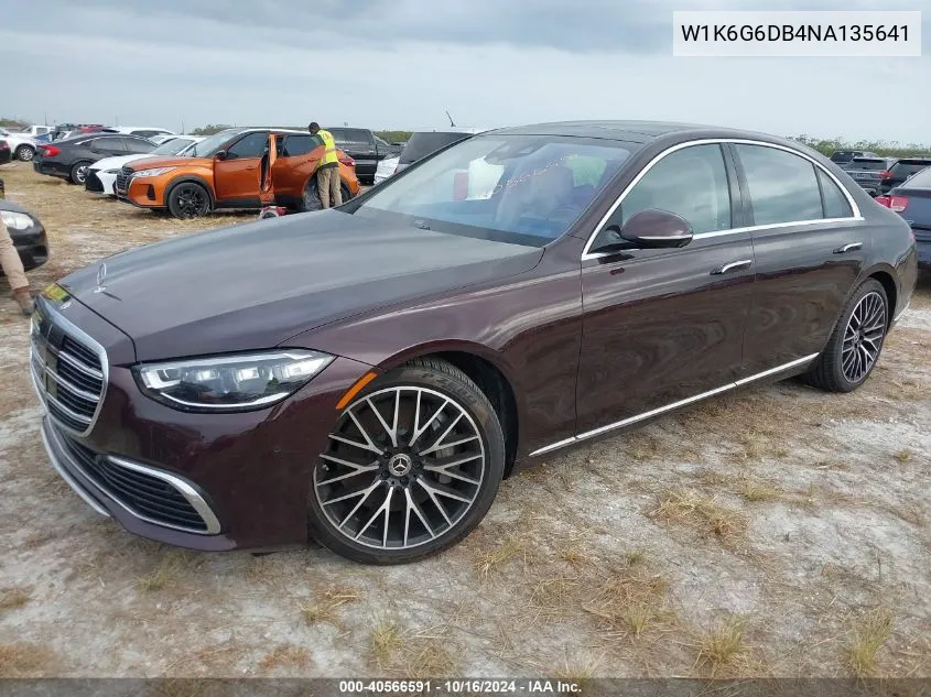 Auction sale of the 2022 Mercedes Benz S klasse , vin: W1K6G6DB4NA135641, lot number: 40566591