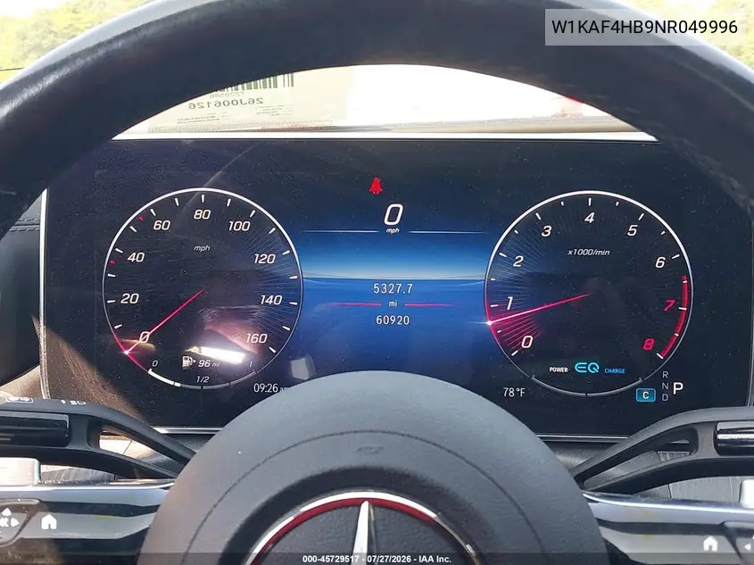Auction sale of the 2022 Mercedes Benz C klasse , vin: W1KAF4HB9NR049996, lot number: 45729517