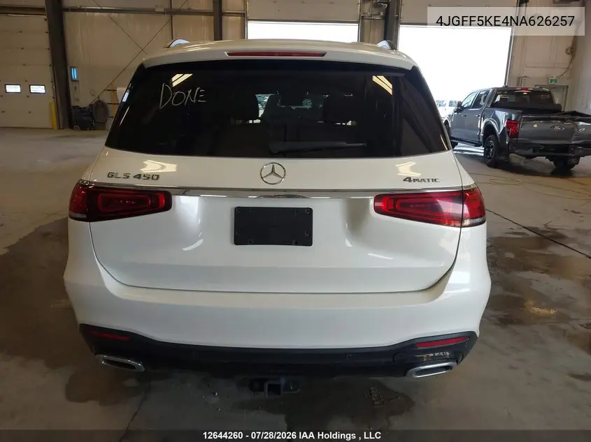 Auction sale of the 2022 Mercedes Benz GLS klasse , vin: 4JGFF5KE4NA626257, lot number: 12644260