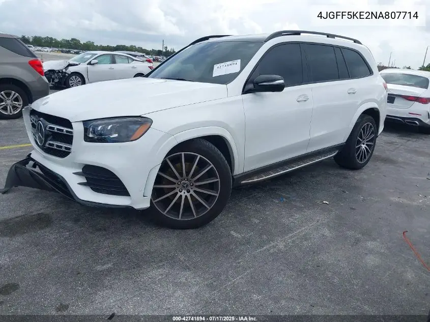 Auction sale of the 2022 Mercedes Benz GLS klasse , vin: 4JGFF5KE2NA807714, lot number: 42741894