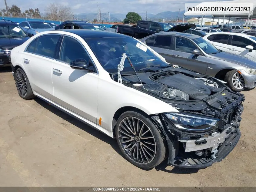 Auction sale of the 2022 Mercedes Benz S klasse , vin: W1K6G6DB7NA073393, lot number: 38940126