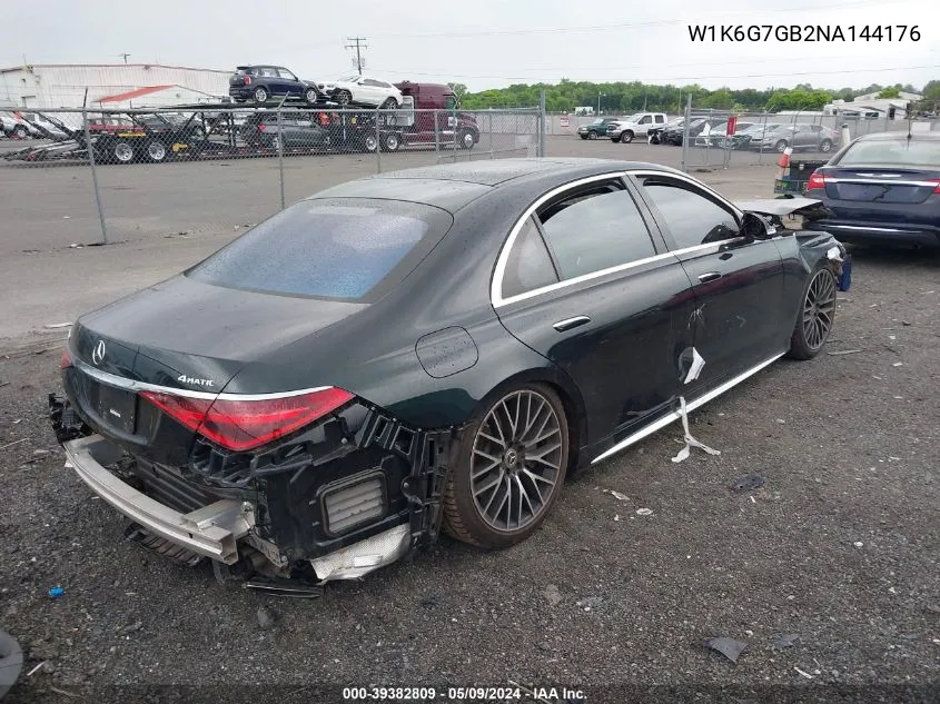 Auction sale of the 2022 Mercedes Benz S klasse , vin: W1K6G7GB2NA144176, lot number: 39382809