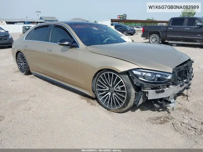 Auction sale of the 2022 Mercedes Benz S klasse , vin: W1K6G7GB0NA083989, lot number: 42260141