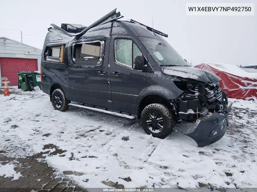 Auction sale of the 2022 Mercedes Benz Sprinter , vin: W1X4EBVY7NP492750, lot number: 44412369
