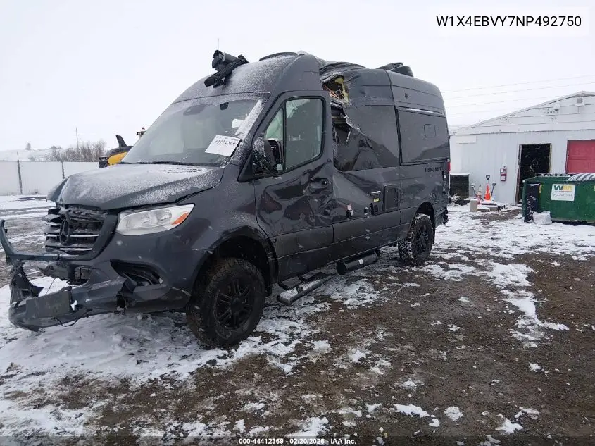 Auction sale of the 2022 Mercedes Benz Sprinter , vin: W1X4EBVY7NP492750, lot number: 44412369