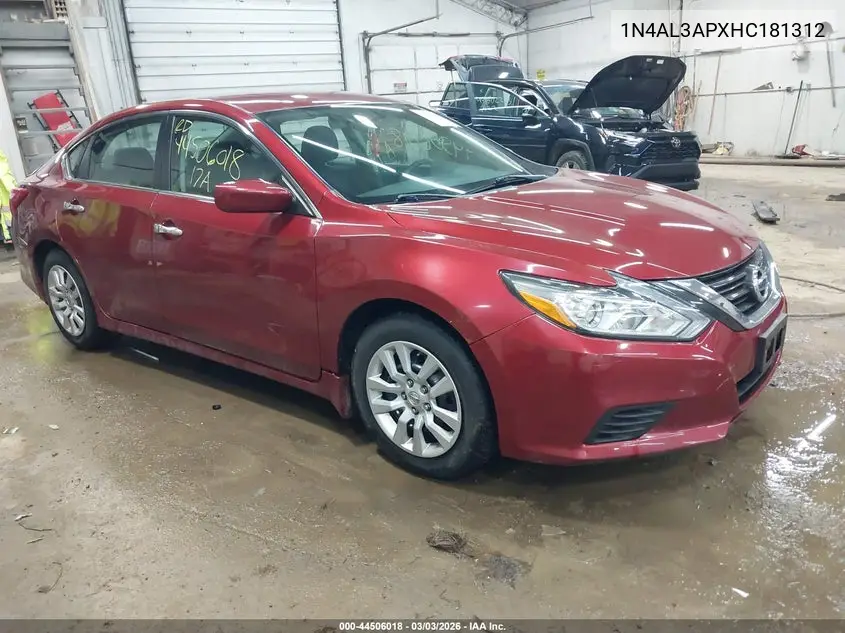 Auction sale of the 2017 Nissan Altima , vin: 1N4AL3APXHC181312, lot number: 44506018