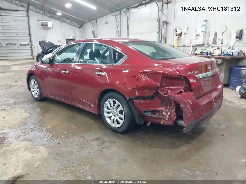 Auction sale of the 2017 Nissan Altima , vin: 1N4AL3APXHC181312, lot number: 44506018