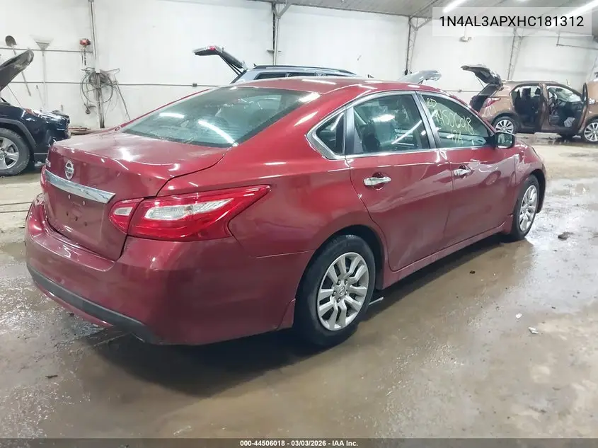 Auction sale of the 2017 Nissan Altima , vin: 1N4AL3APXHC181312, lot number: 44506018