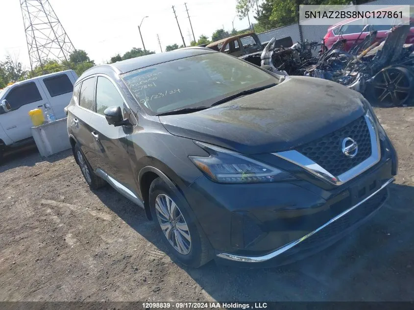 Auction sale of the 2022 Nissan Murano , vin: 5N1AZ2BS8NC127861, lot number: 12098839