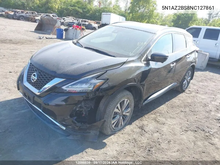 Auction sale of the 2022 Nissan Murano , vin: 5N1AZ2BS8NC127861, lot number: 12098839
