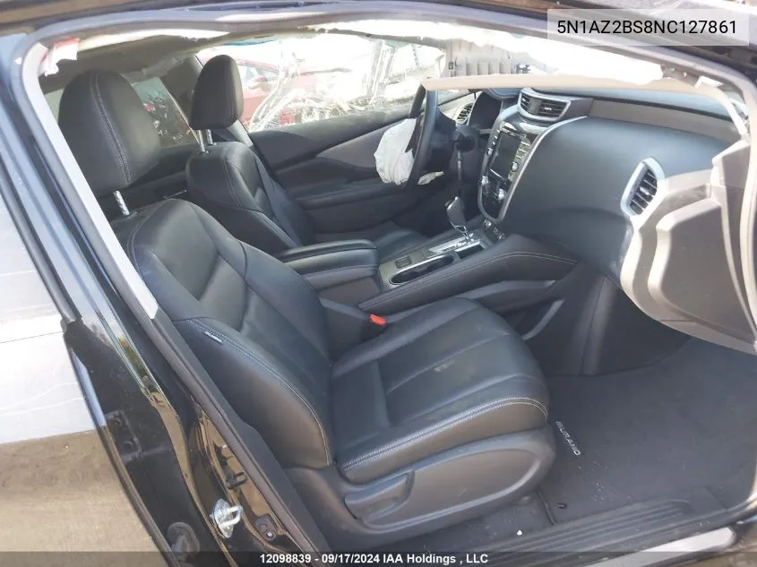Auction sale of the 2022 Nissan Murano , vin: 5N1AZ2BS8NC127861, lot number: 12098839