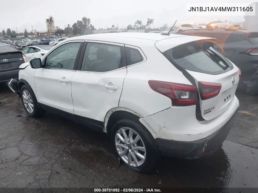 Auction sale of the 2021 Nissan Rogue , vin: JN1BJ1AV4MW311605, lot number: 38701892