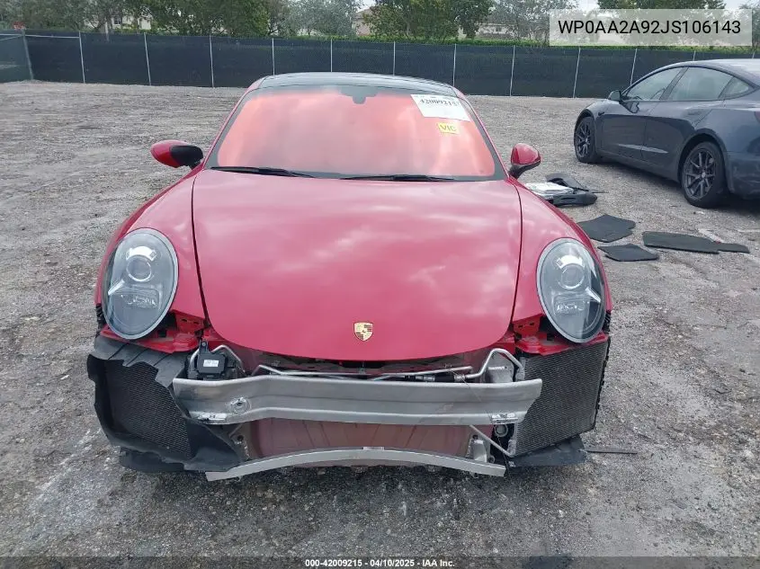 Auction sale of the 2018 Porsche 911 , vin: WP0AA2A92JS106143, lot number: 42009215