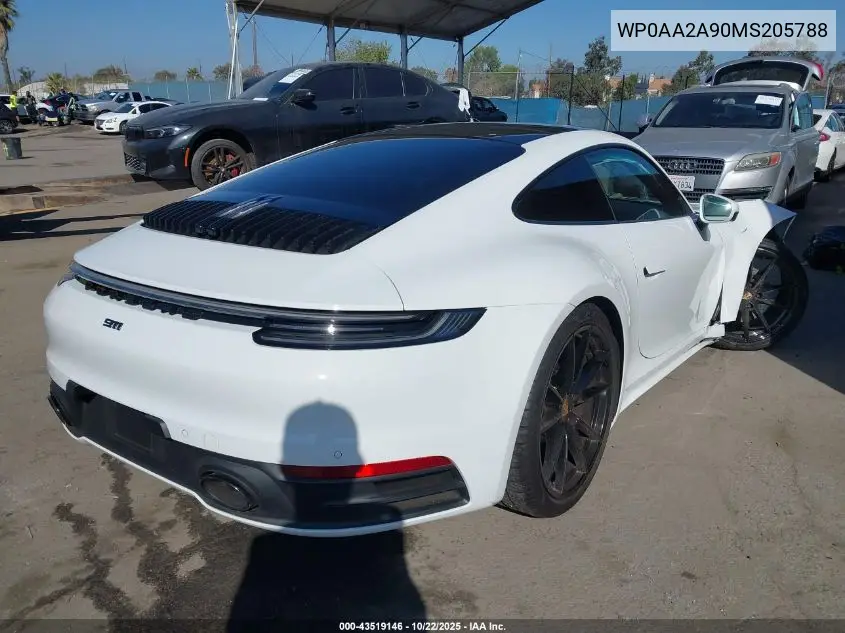 Auction sale of the 2021 Porsche 911 , vin: WP0AA2A90MS205788, lot number: 43519146