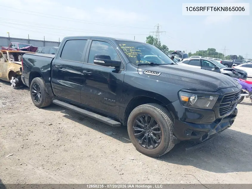 Auction sale of the 2019 RAM 1500 , vin: 1C6SRFFT6KN865006, lot number: 12658235