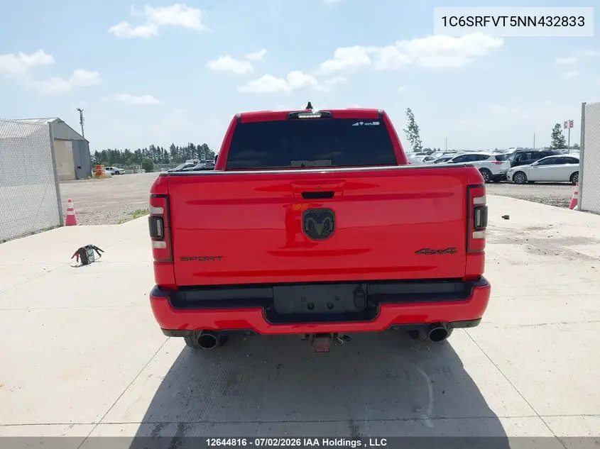 Auction sale of the 2022 RAM 1500 , vin: 1C6SRFVT5NN432833, lot number: 12644816