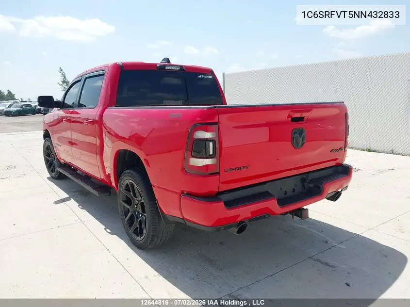 Auction sale of the 2022 RAM 1500 , vin: 1C6SRFVT5NN432833, lot number: 12644816