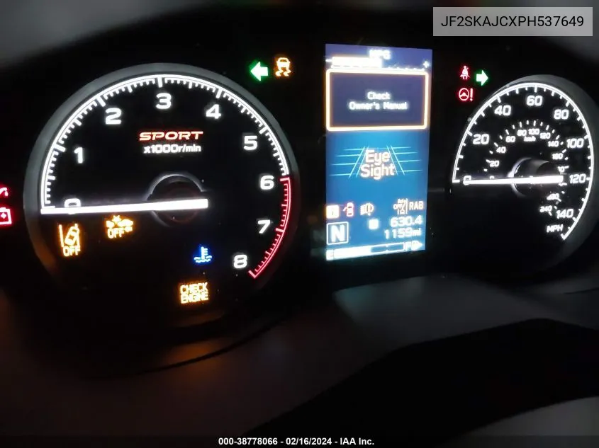 Auction sale of the 2023 Subaru Forester , vin: JF2SKAJCXPH537649, lot number: 38778066