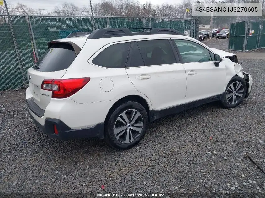 Auction sale of the 2018 Subaru Outback , vin: 4S4BSANC1J3270605, lot number: 41801037