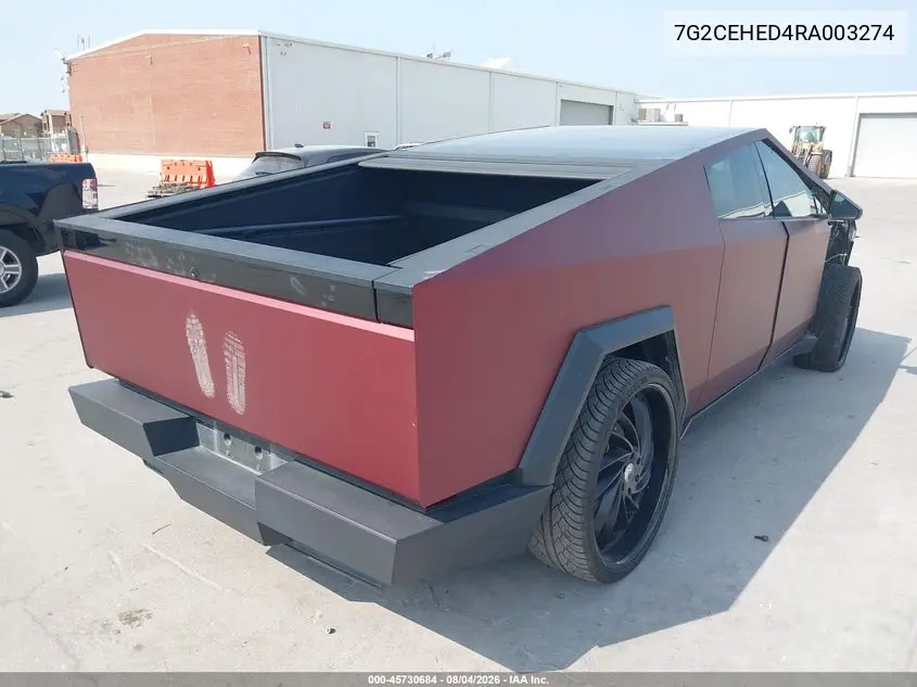 Auction sale of the 2024 Tesla Cybertruck , vin: 7G2CEHED4RA003274, lot number: 45730684