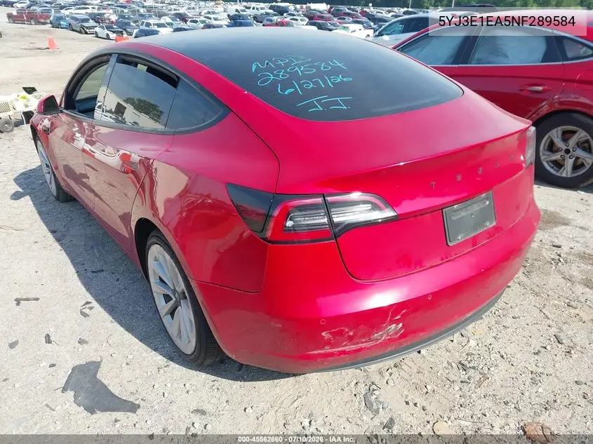 Auction sale of the 2022 Tesla Model 3 , vin: 5YJ3E1EA5NF289584, lot number: 45562660