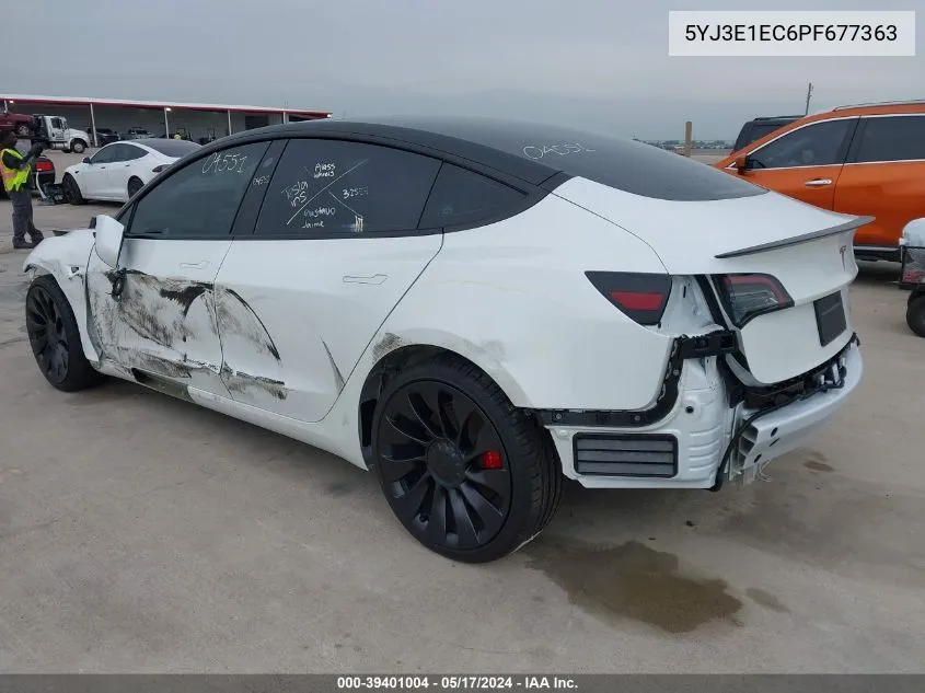 Auction sale of the 2023 Tesla Model 3 , vin: 5YJ3E1EC6PF677363, lot number: 39401004