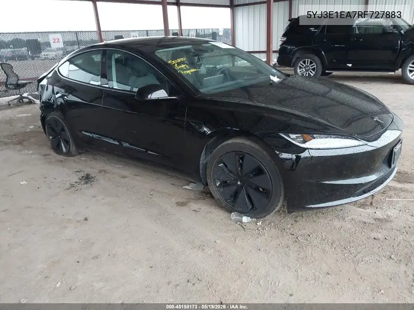 Auction sale of the 2024 Tesla Model 3 , vin: 5YJ3E1EA7RF727883, lot number: 45158173