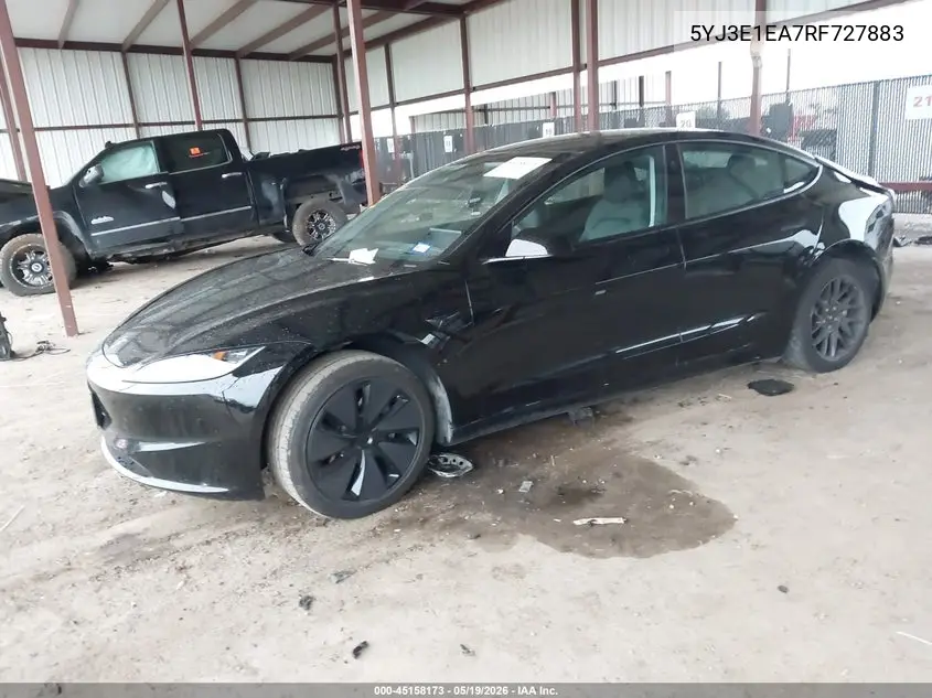 Auction sale of the 2024 Tesla Model 3 , vin: 5YJ3E1EA7RF727883, lot number: 45158173