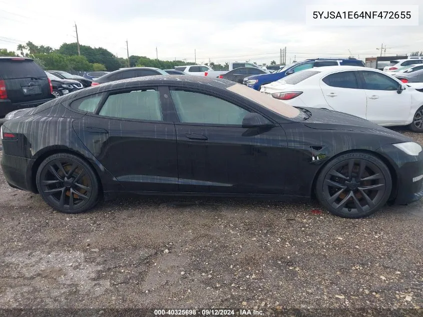 Auction sale of the 2022 Tesla Model S , vin: 5YJSA1E64NF472655, lot number: 40325698
