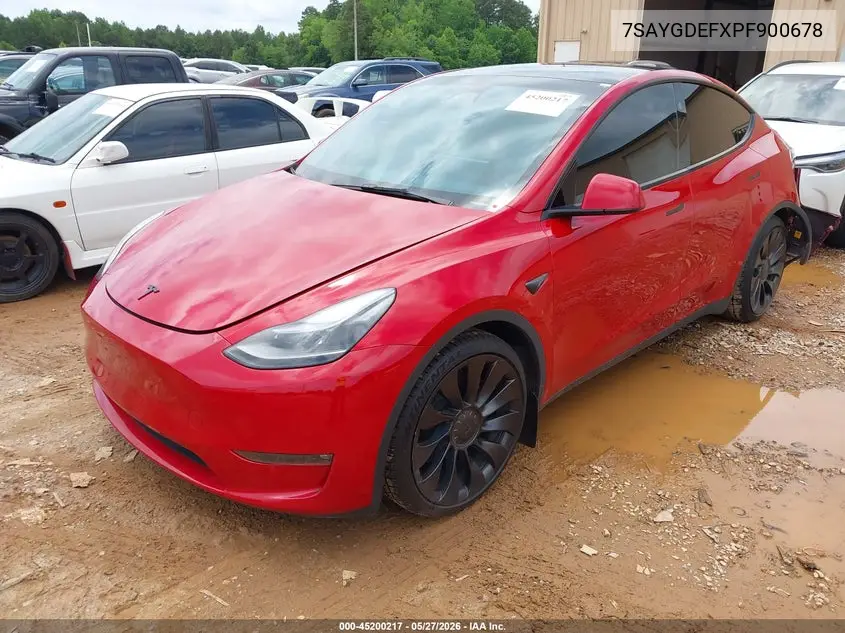 Auction sale of the 2023 Tesla Model Y , vin: 7SAYGDEFXPF900678, lot number: 45200217