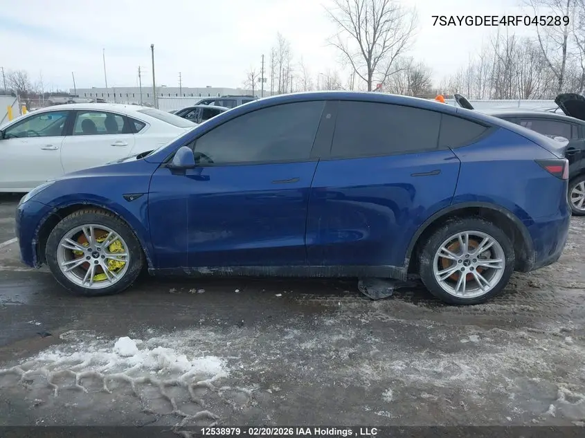 Auction sale of the 2024 Tesla Model Y , vin: 7SAYGDEE4RF045289, lot number: 12538979