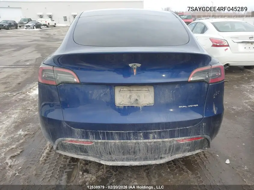 Auction sale of the 2024 Tesla Model Y , vin: 7SAYGDEE4RF045289, lot number: 12538979