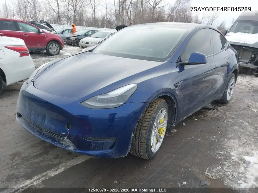 Auction sale of the 2024 Tesla Model Y , vin: 7SAYGDEE4RF045289, lot number: 12538979