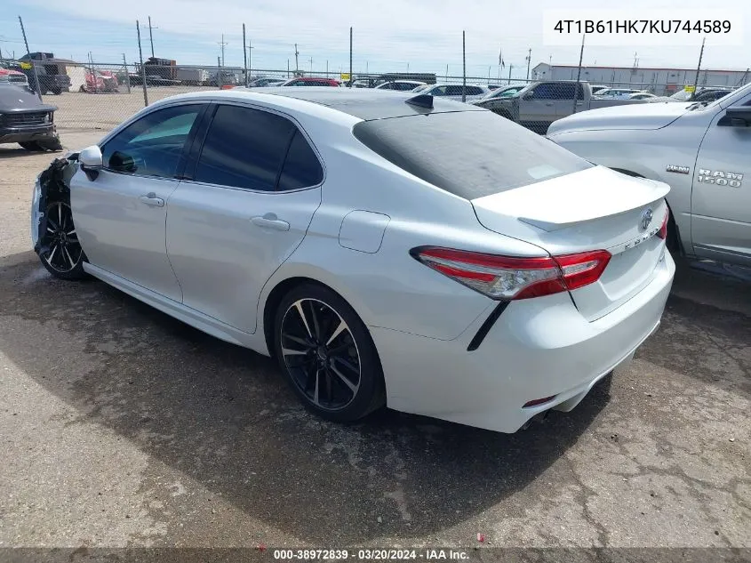Auction sale of the 2019 Toyota Camry , vin: 4T1B61HK7KU744589, lot number: 38972839
