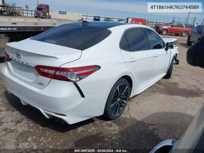 Auction sale of the 2019 Toyota Camry , vin: 4T1B61HK7KU744589, lot number: 38972839