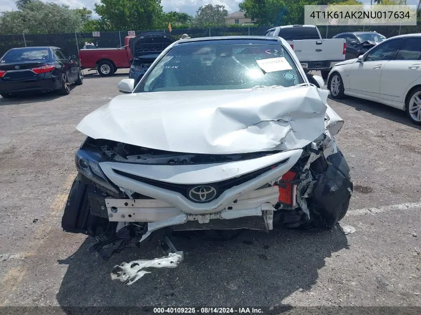 Auction sale of the 2022 Toyota Camry , vin: 4T1K61AK2NU017634, lot number: 40109225