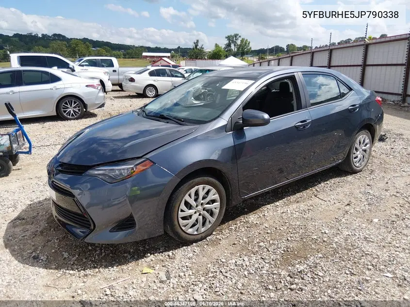 Auction sale of the 2018 Toyota Corolla , vin: 5YFBURHE5JP790338, lot number: 45347196