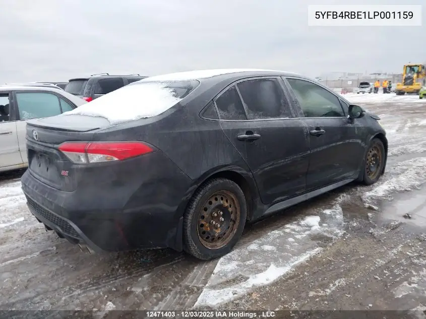 Auction sale of the 2020 Toyota Corolla , vin: 5YFB4RBE1LP001159, lot number: 12471403