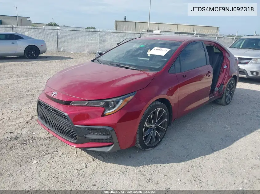 Auction sale of the 2022 Toyota Corolla , vin: JTDS4MCE9NJ092318, lot number: 45087074