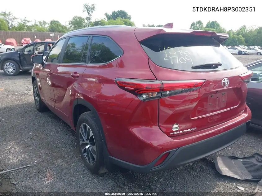 Auction sale of the 2023 Toyota Highlander , vin: 5TDKDRAH8PS002351, lot number: 45469709