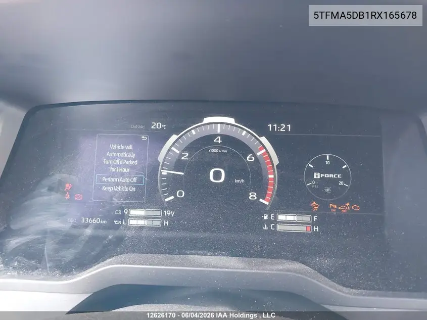 Auction sale of the 2024 Toyota Tundra , vin: 5TFMA5DB1RX165678, lot number: 12626170